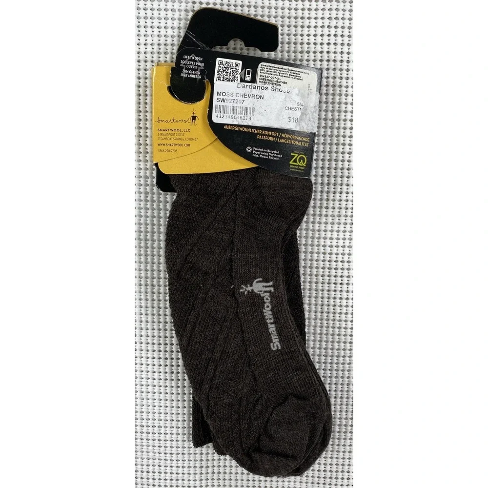 Smartwool Moss Chevron Merino Wool Socks Chestnut Brown Size XL NWT